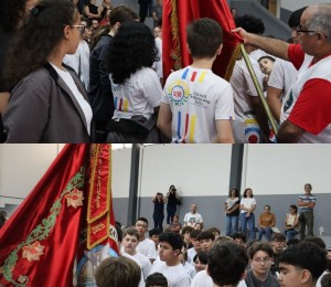 Visita da Bandeira do Divino e a Bênção do Subimpério no Colégio Franciscano Seibo
